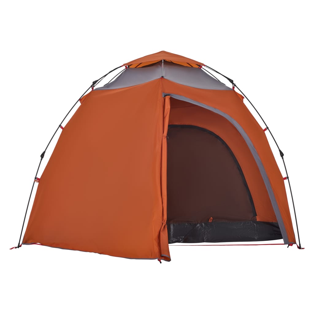 Tenda a Cupola 4 Persone Grigio e Arancione a Rilascio Rapido 4004244