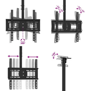 Porta TV a Soffitto per Schermo 32"-65" Max VESA 400x400mm 40kg 379576