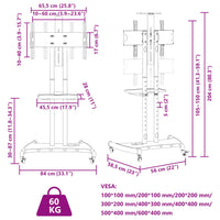 Supporto TV con Ruote Schermo 32"-70" Max VESA 600x400 mm 60kg 379578