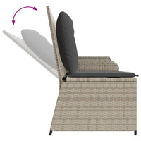 Panca Reclinabile Giardino con Cuscini Grigio Chiaro Polyrattan 368942