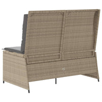 Panca Reclinabile da Giardino con Cuscini Beige in Polyrattan 368949