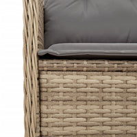 Panca Reclinabile da Giardino con Cuscini Beige in Polyrattan 368949