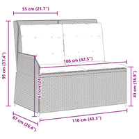 Panca Reclinabile da Giardino con Cuscini Beige in Polyrattan 368949