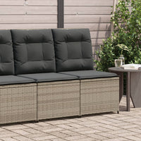 Divano Reclinabile da Giardino con Cuscini Grigio in Polyrattan 368975