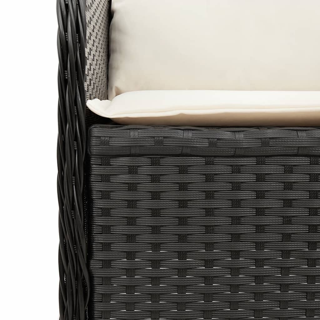 Sedie Reclinabili da Giardino 2 pz con Cuscini Nero Polyrattan 368991