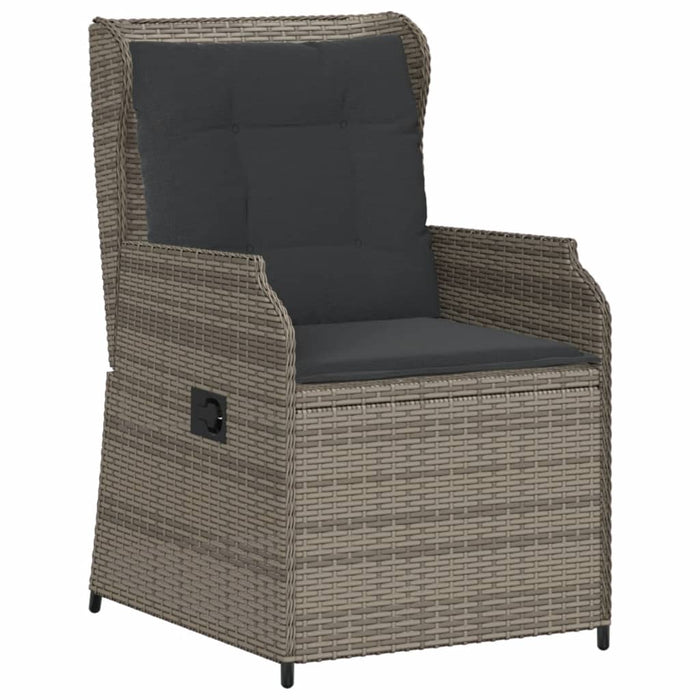 Sedie da Giardino Reclinabili 2 pz e Cuscini Grigio Polyrattan 368993