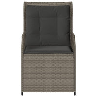 Sedie da Giardino Reclinabili 2 pz e Cuscini Grigio Polyrattan 368993