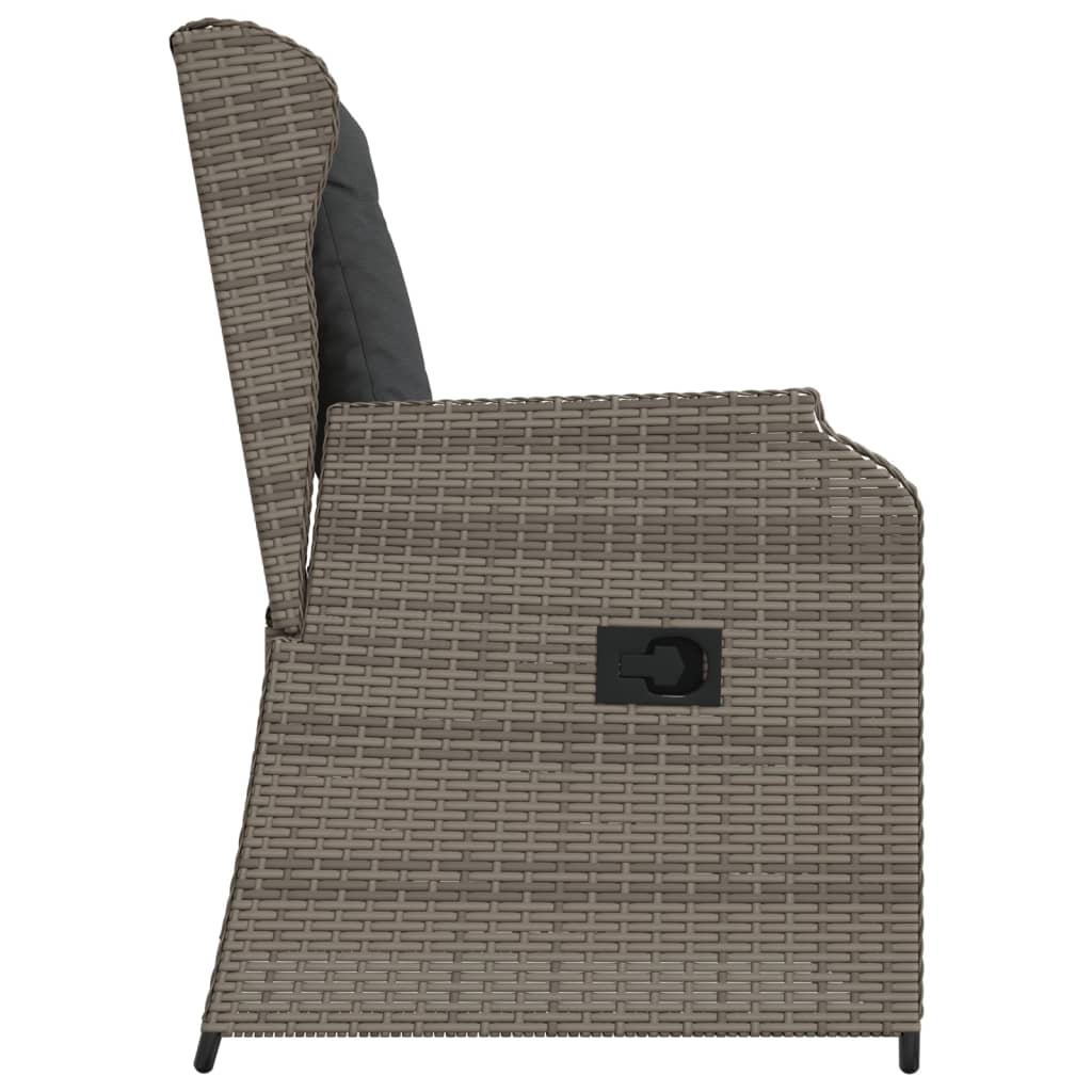 Sedie da Giardino Reclinabili 2 pz e Cuscini Grigio Polyrattan 368993