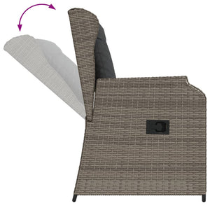 Sedie da Giardino Reclinabili 2 pz e Cuscini Grigio Polyrattan 368993