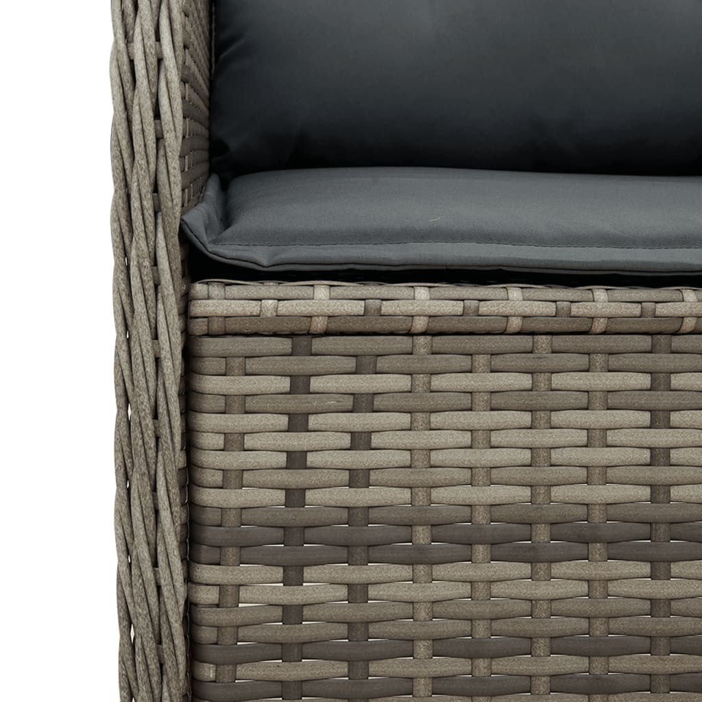 Sedie da Giardino Reclinabili 2 pz e Cuscini Grigio Polyrattan 368993