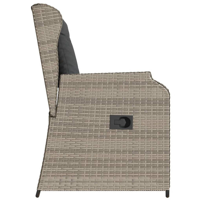 Sedie Reclinabili Giardino 2pz Cuscini Grigio Chiaro Polyrattan 368996