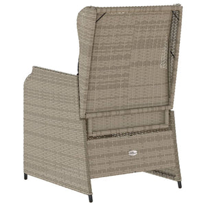 Sedie Reclinabili Giardino 2pz Cuscini Grigio Chiaro Polyrattan 368996