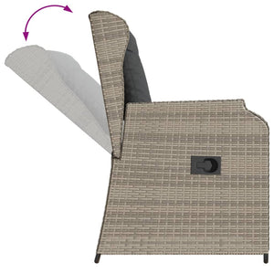 Sedie Reclinabili Giardino 2pz Cuscini Grigio Chiaro Polyrattan 368996