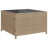 Divano da Giardino con Tavolo e Cuscini a L Beige in Polyrattan 369031