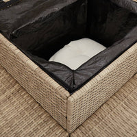 Divano da Giardino con Tavolo e Cuscini a L Beige in Polyrattan 369031