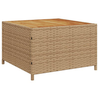 Divano da Giardino con Tavolo e Cuscini a L Beige in Polyrattan 369050