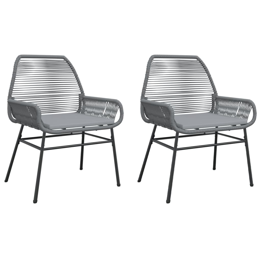 Sedie da Giardino 2 pz con Cuscini Grigio in Polyrattan 369097