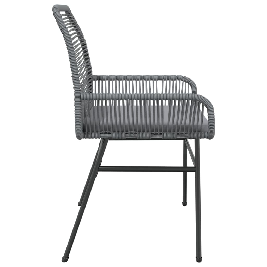 Sedie da Giardino 2 pz con Cuscini Grigio in Polyrattan 369097