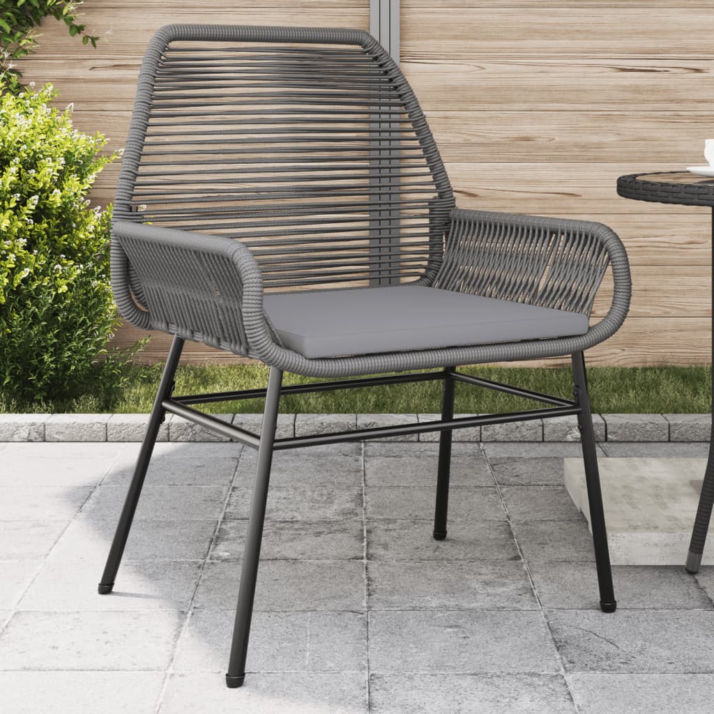 Sedie da Giardino 2 pz con Cuscini Grigio in Polyrattan 369097