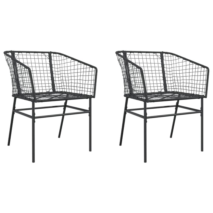 Sedie da Giardino Set 2 pz Polyrattan Nero 369098