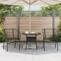 Sedie da Giardino Set 2 pz Polyrattan Nero 369098