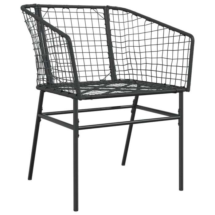 Sedie da Giardino Set 2 pz Polyrattan Nero 369098