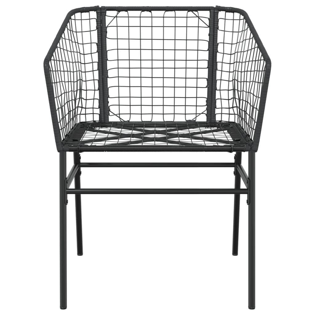 Sedie da Giardino Set 2 pz Polyrattan Nero 369098