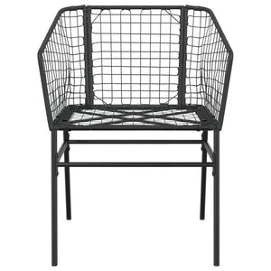 Sedie da Giardino Set 2 pz Polyrattan Nero 369098