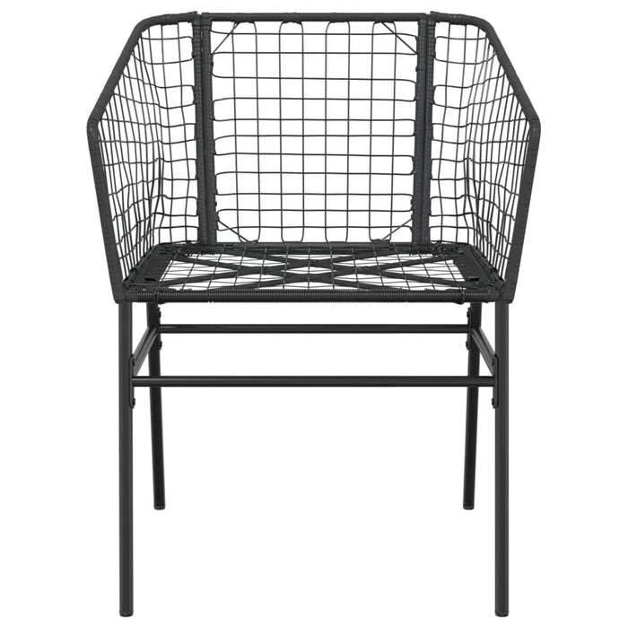 Sedie da Giardino Set 2 pz Polyrattan Nero 369098