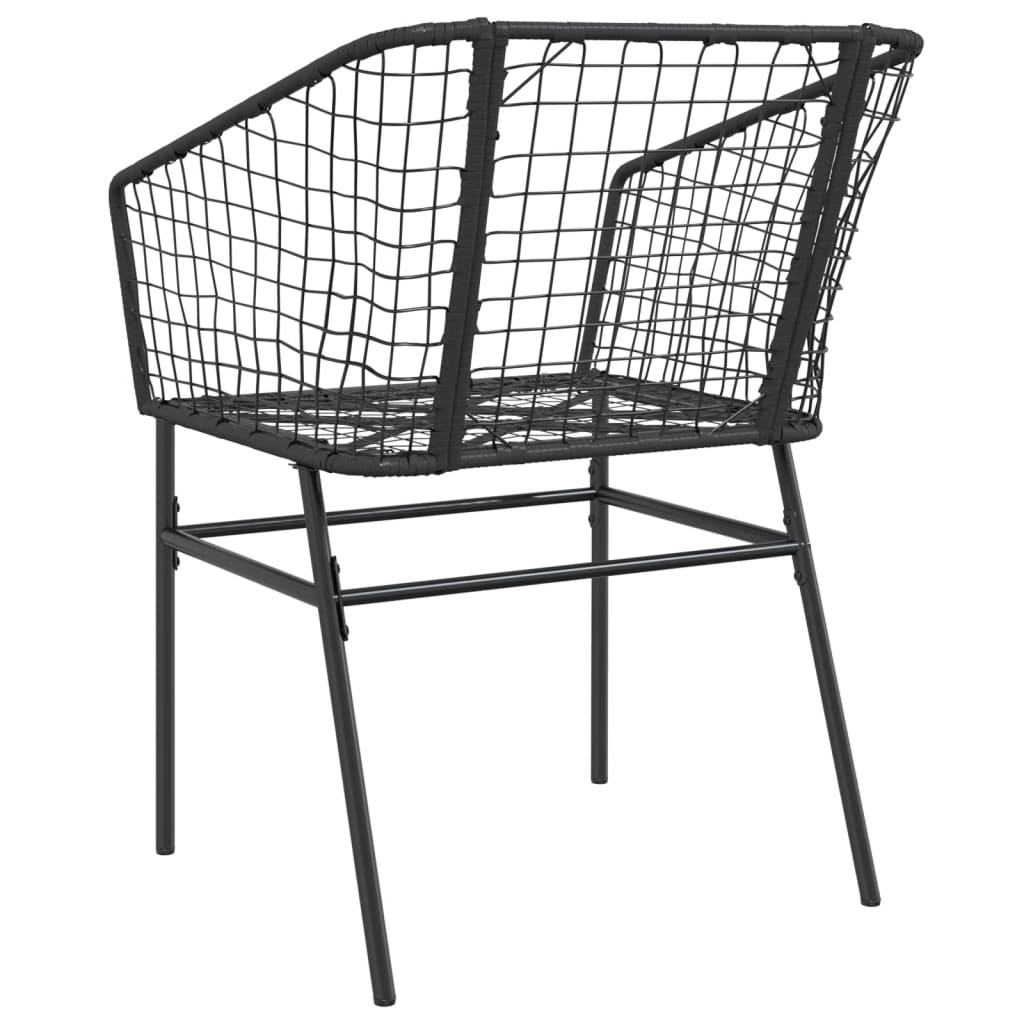 Sedie da Giardino Set 2 pz Polyrattan Nero 369098