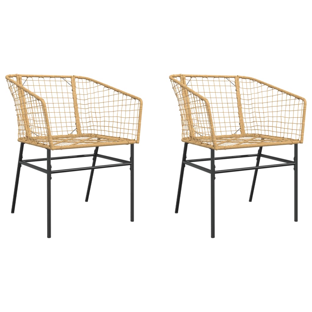 Sedie da Giardino 2 pz Marroni in Polyrattan 369099