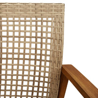 Panca da Giardino Beige 112 cm in Polyrattan e Legno di Acacia 367600