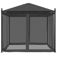 Gazebo con Pareti in Rete Antracite 2,93x2,93 m in Acciaio 368435