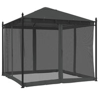 Gazebo con Pareti in Rete Antracite 2,93x2,93 m in Acciaio 368435