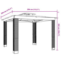 Gazebo con Tetto Doppio Crema 2,94x2,94 m in Acciaio 368444