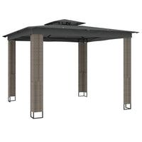 Gazebo con Tetto Doppio Antracite 2,94x2,94 m in Acciaio 368445