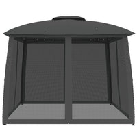 Gazebo Tetto Doppio e Pareti Rete Antracite 2,93x2,93 m Acciaio 368449