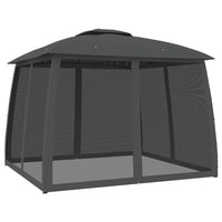 Gazebo Tetto Doppio e Pareti Rete Antracite 2,93x2,93 m Acciaio 368449