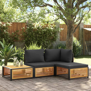 Sgabello da Giardino con Cuscini 68x68x30 cm Massello Acacia 367640