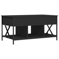 Tavolino da Salotto Nero 100x55x50cm Legno Multistrato Metallo 845336