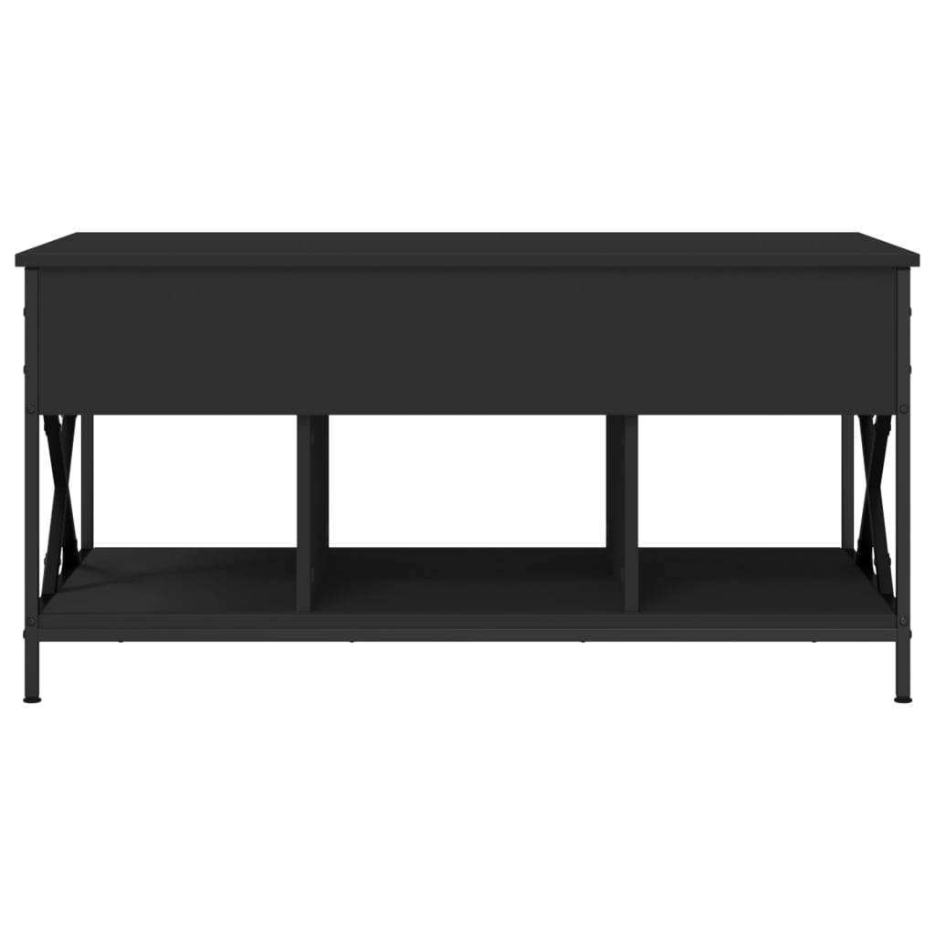 Tavolino da Salotto Nero 100x55x50cm Legno Multistrato Metallo 845336