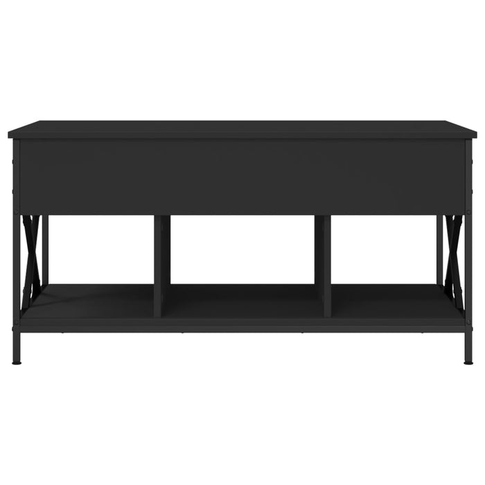 Tavolino da Salotto Nero 100x55x50cm Legno Multistrato Metallo 845336