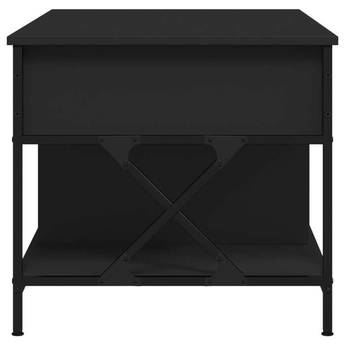 Tavolino da Salotto Nero 100x55x50cm Legno Multistrato Metallo 845336