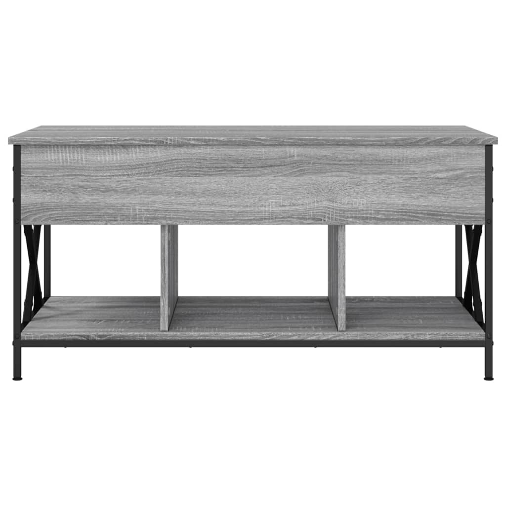 Tavolino Salotto Grigio Sonoma 100x55x50 cm Multistrato Metallo 845339