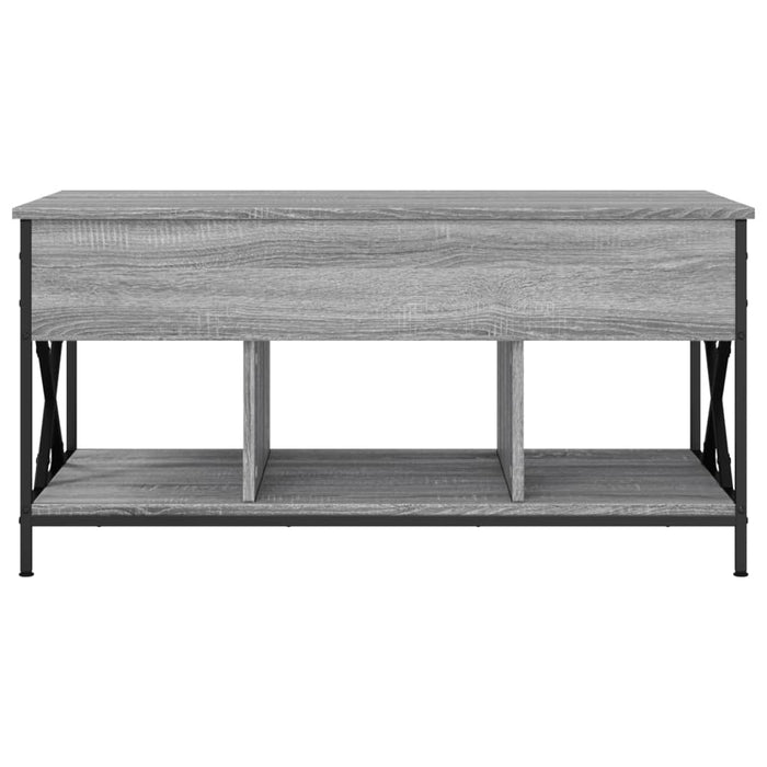 Tavolino Salotto Grigio Sonoma 100x55x50 cm Multistrato Metallo 845339