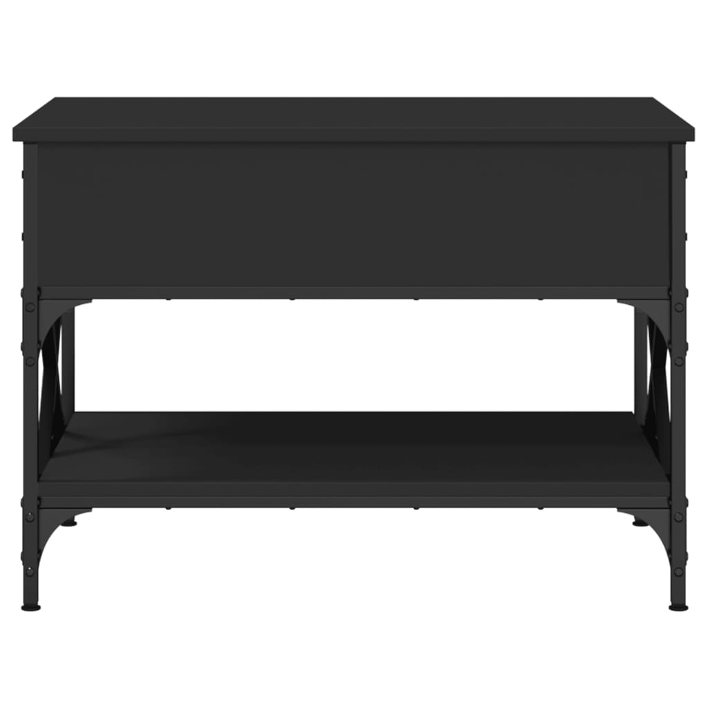 Tavolino da Salotto Nero 70x50x50cm Legno Multistrato Metallo 845351