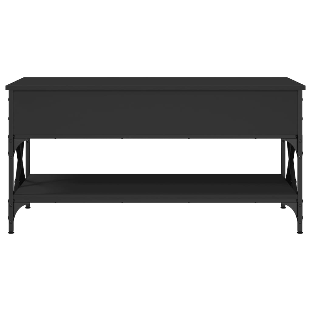 Tavolino da Salotto Nero 100x50x50cm Legno Multistrato Metallo 845356