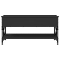 Tavolino da Salotto Nero 100x50x50cm Legno Multistrato Metallo 845356