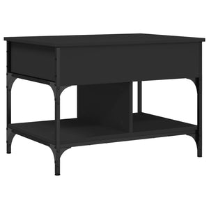 Tavolino da Salotto Nero 70x50x50cm Legno Multistrato Metallo 845361