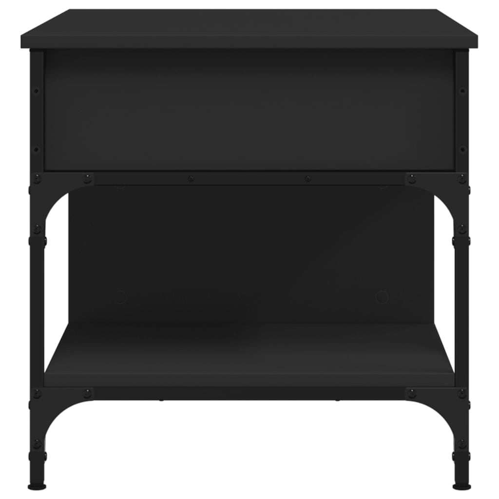 Tavolino da Salotto Nero 70x50x50cm Legno Multistrato Metallo 845361